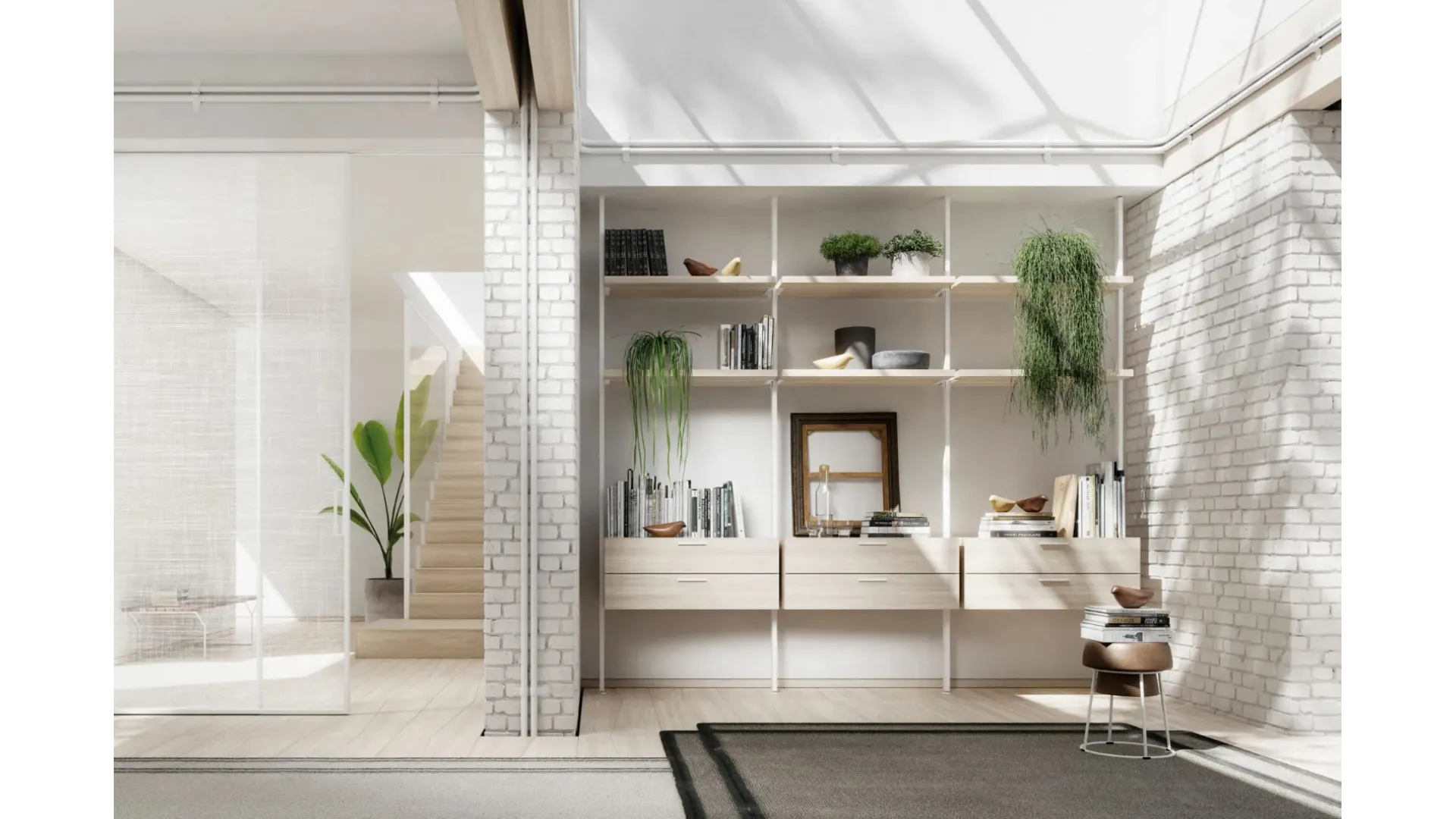 Libreria Simply a soffitto di Doal