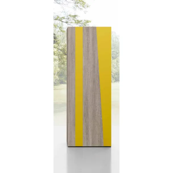 Mobile ingresso Mini 302 in ecowood e laccato giallo di Artigianmobili